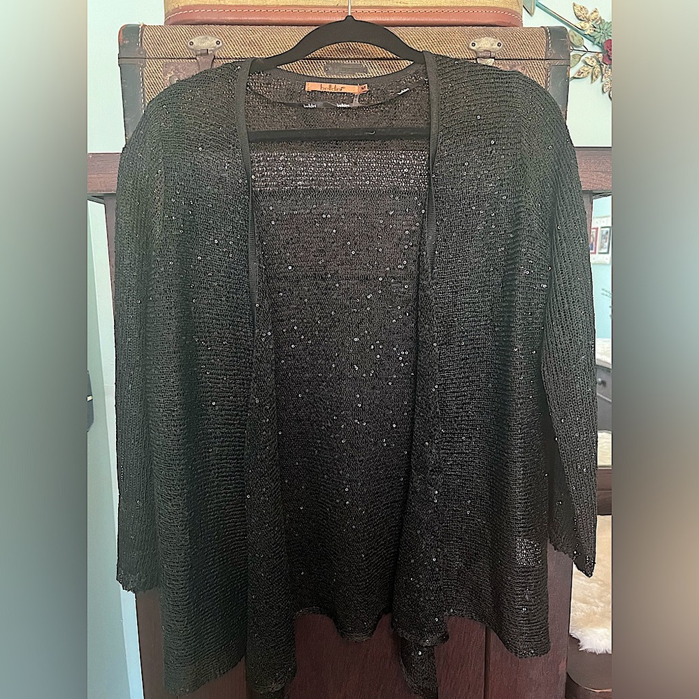 Black Glitter Cardigan